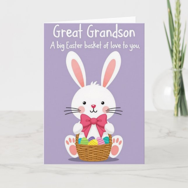 Cartão Great Grandson Easter Basket Card (Frente)