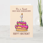 Cartão Great Great Granddaughter 1st Birthday, Sweet Cake<br><div class="desc">Your sweet and precious great great granddaughter will be celebrating her first birthday. Make this day memorable for her by giving her this keepsake card that she may look back at this special life event.</div>