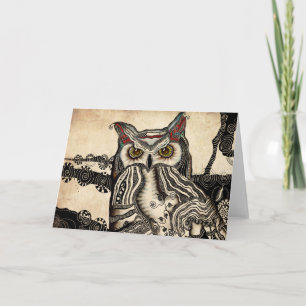 Cartão Great Horned Owl Blank Greeting Card