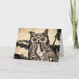 Cartão Great Horned Owl Blank Greeting Card