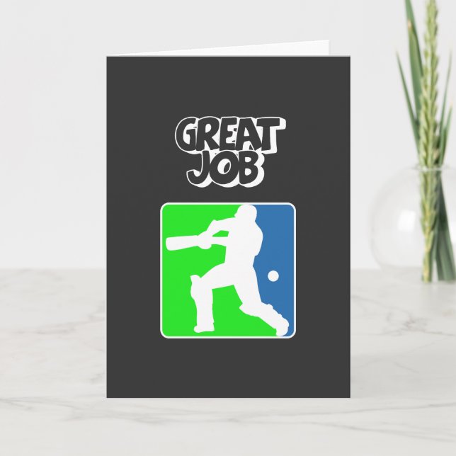 Cartão Great Job Cricket Logo Cricket Batsman  (Frente)