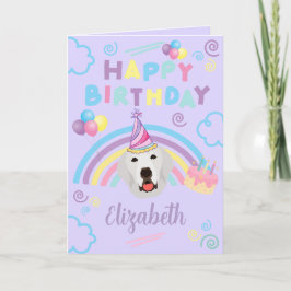 Cartão Great Pyrenees Birthday Card in Purple
