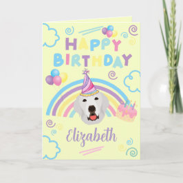 Cartão Great Pyrenees Birthday Card in Yellow