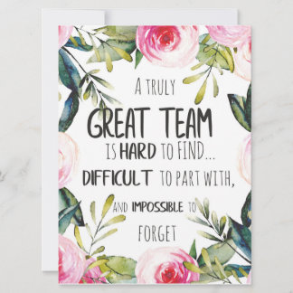 Cartão Great Team thank you gift Amazing team quote