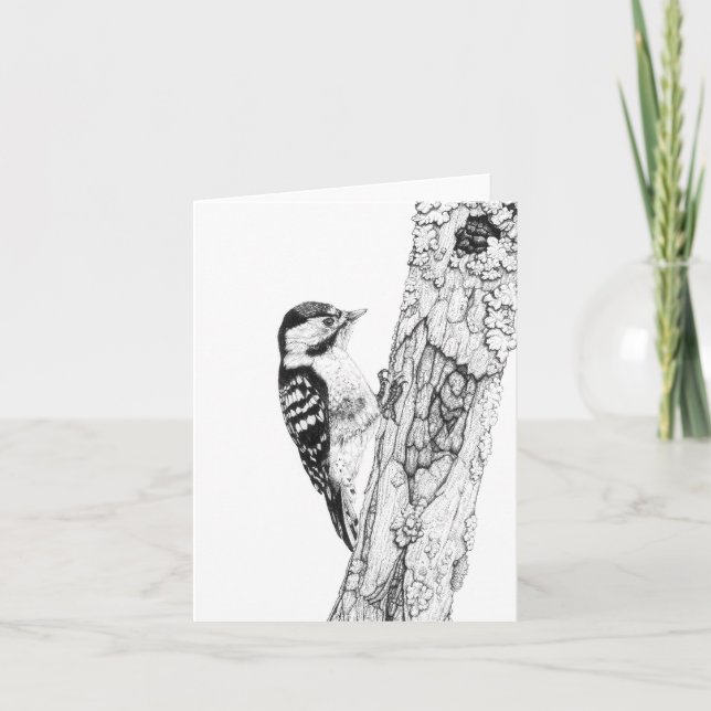 Cartão Greater Spotted Woodpecker - Blank Note Card (Frente)