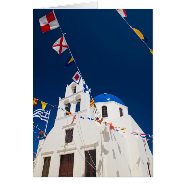 Cartão Grécia e Ilha Grega de Santorini cidade de Oia 4 (Frente)