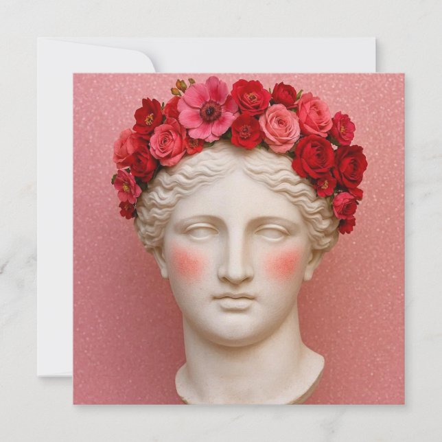 Cartão Greek ancient flower woman. (Frente)