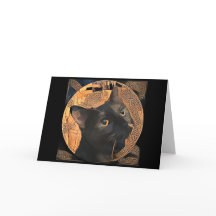 Greek-Style Cat Greeting Card Blank Inside
