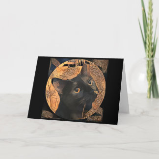 Cartão Greek-Style Cat Greeting Card Blank Inside