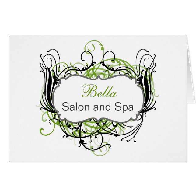 Cartão green and white Chic Business Thank You Cards (Frente Horizontal)