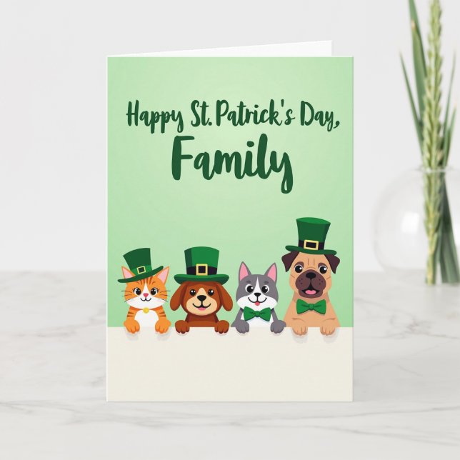 Cartão Green Animal Friends Holiday Card (Frente)