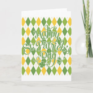 Cartão Green Argyle - Feliz Dia de São Patrício
