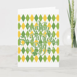 Cartão Green Argyle - Feliz Dia de São Patrício