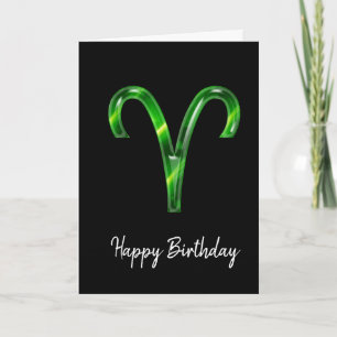Cartão Green Aries - Símbolo de Aniversário