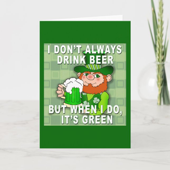 Cartão Green Beer for St Patricks Day Meme Humor (Frente)