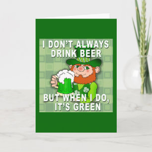 Cartão Green Beer for St Patricks Day Meme Humor