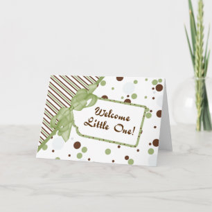 Cartão Green & Brown - Bem-vindo ao Little One Congring C