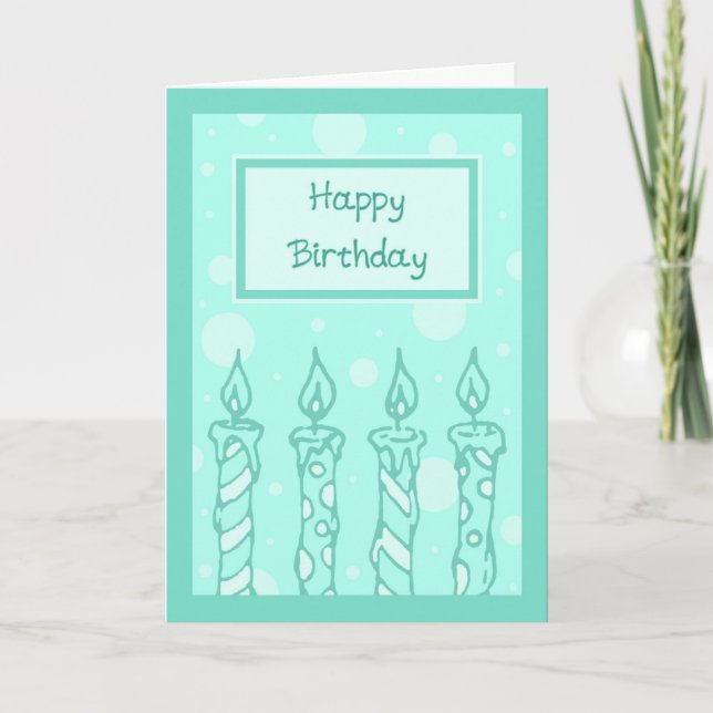 Cartão Green Canders Happy Birthday Card (Frente)