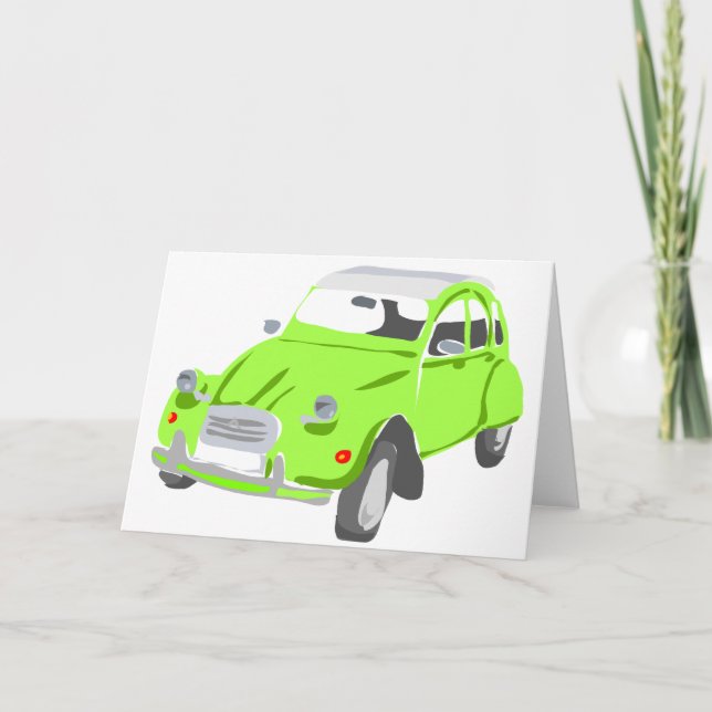 Cartão Green Citroen 2 CV Greeting Card (Frente)