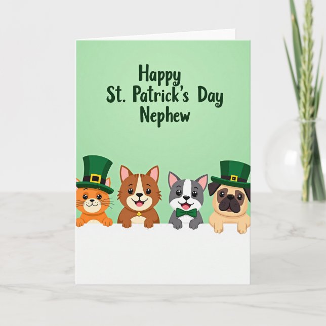 Cartão Green Clover Animal Friends Card (Frente)