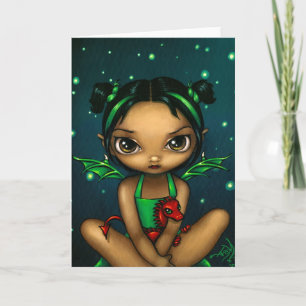 Cartão "Green Dragonling" Greeting Card