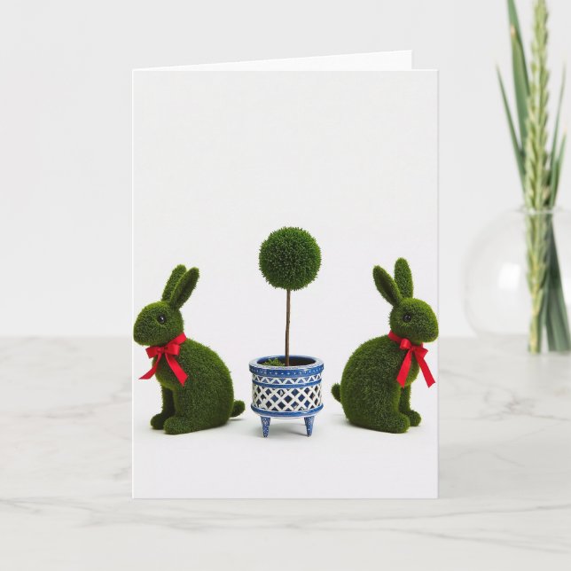Cartão Green Figures Topiary Art Card (Frente)