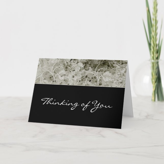 Cartão Green Floral Custom Thinking of You Greeting Card (Frente)