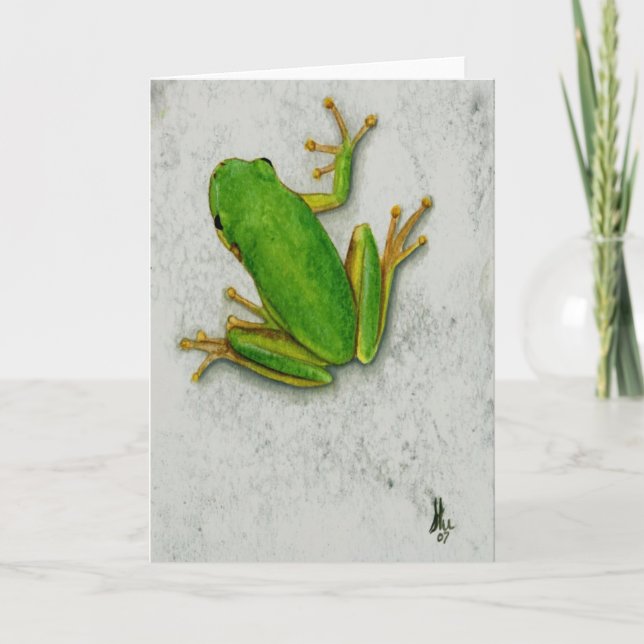 Cartão Green Frog Blank Greeting Card (Frente)