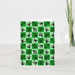 Cartão Green Frog Feet Whimsical Animal Tracks