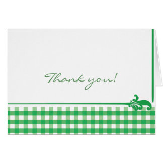 Cartão Green Gingham Check Pattern