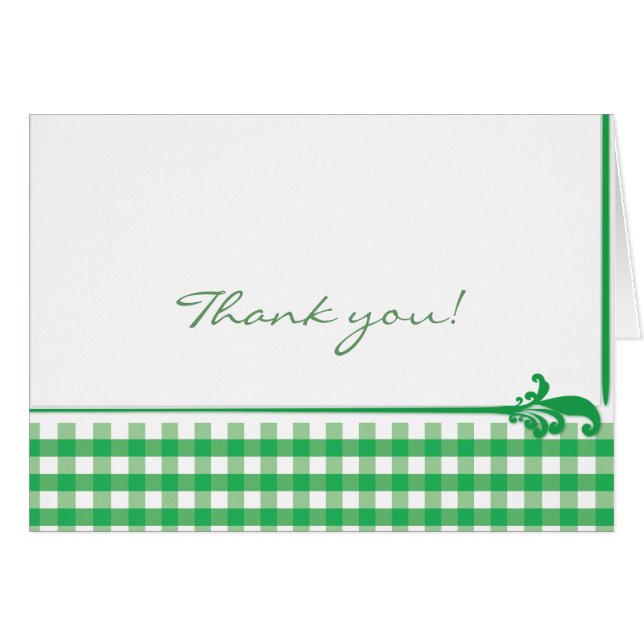 Cartão Green Gingham Check Pattern (Frente Horizontal)