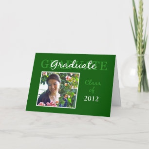 Cartão Green Graduation Congratulations Photo Card
