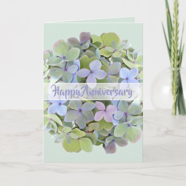 Cartão Green Hydrangea Flower All Occasion Greeting Card (Frente)
