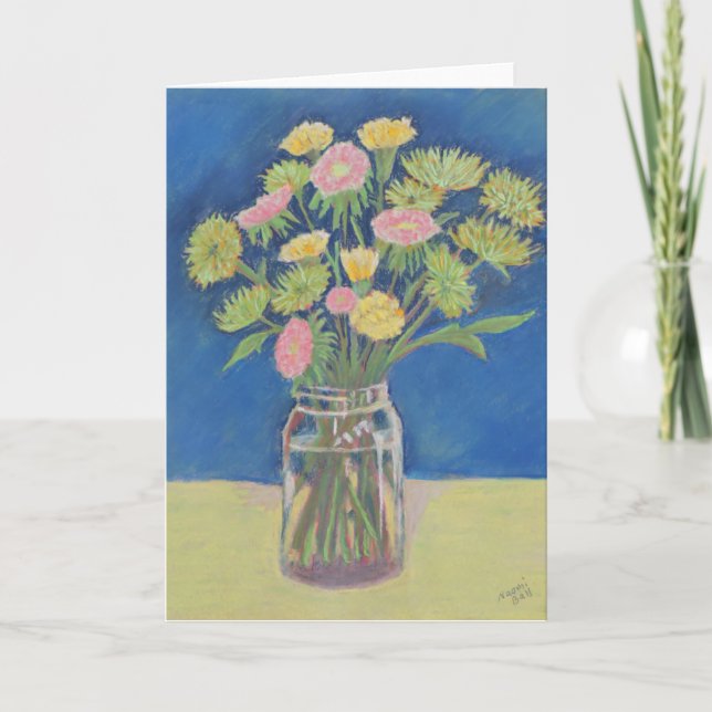 Cartão Green Mums Greeting Card (Frente)