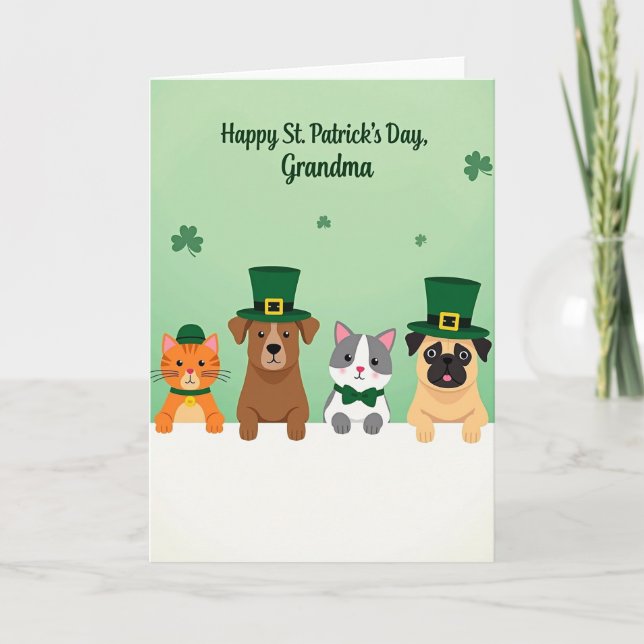 Cartão Green Pet Parade Grandma Card (Frente)