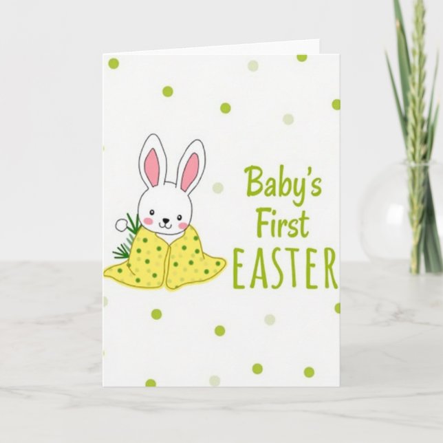Cartão Green Polka Dot Baby Card (Frente)