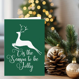 Cartão Green Reindeer Este é o Natal Personalizado da Est