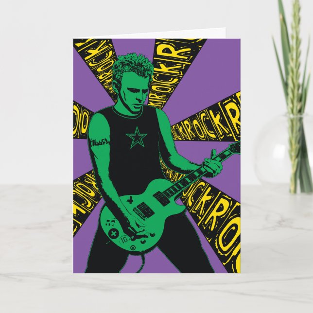Cartão Green Rockin Birthday Card (Frente)