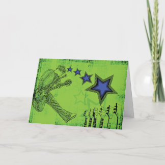 Cartão Green Rockin Birthday Card