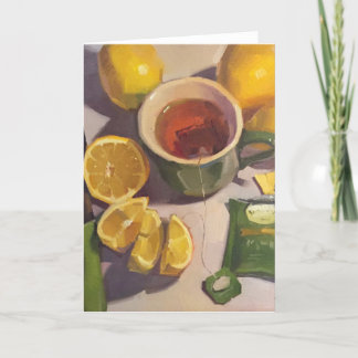 Cartão "Green Tea With Lemons" Blank Art Card