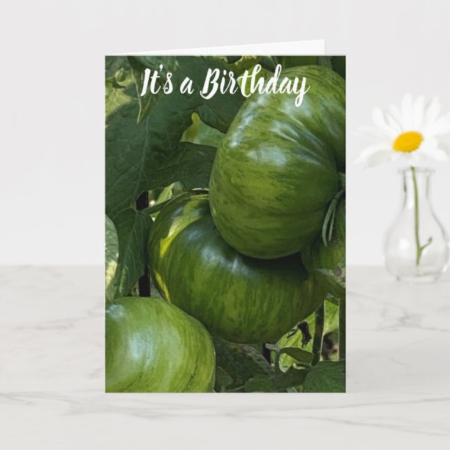 CARTÃO GREEN TOMATO VEGETABLE GARDEN BIRTHDAY CARD (Planta pequena)