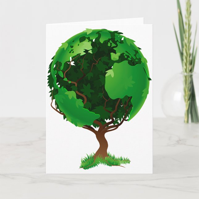 Cartão Green Tree Globe Cards (Criador carregado)