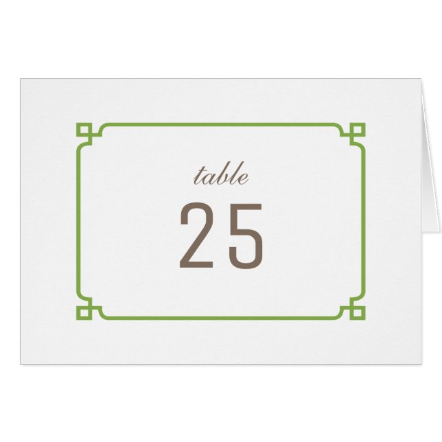 Cartão Greenery Deco Chic Table Number (Frente Horizontal)