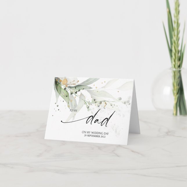 Cartão Greenery para o meu Pai no meu dia de casamento da (Frente)