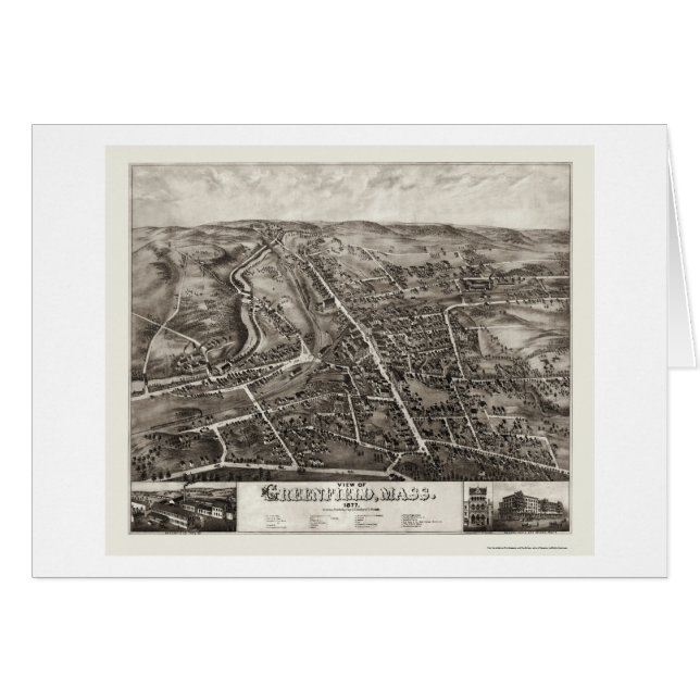 Cartão Greenfield, mapa panorâmico das MÃES - 1877 (Frente Horizontal)