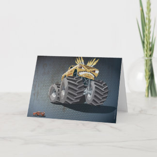 Cartão Greeting Card Aggressive Monster Truck Grunge