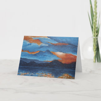 Cartão Greeting Card -- Blazing Sunset at Lake Winona
