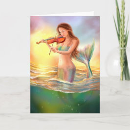 Cartão Greeting Card fantasma sereia joga violino
