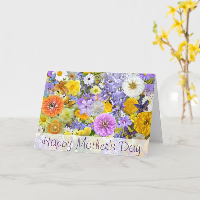 Cartão Greeting Card - Flowers and Butterflies (Flor Amarela)