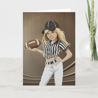 Cartão Greeting Card Football Referee Girl Grunge